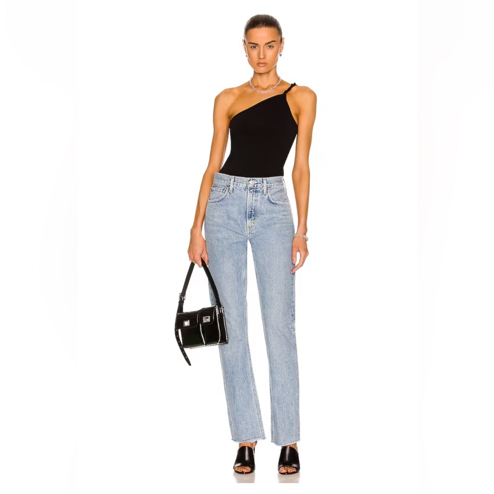 Agolde Cherie light wash high waisted straight leg jean